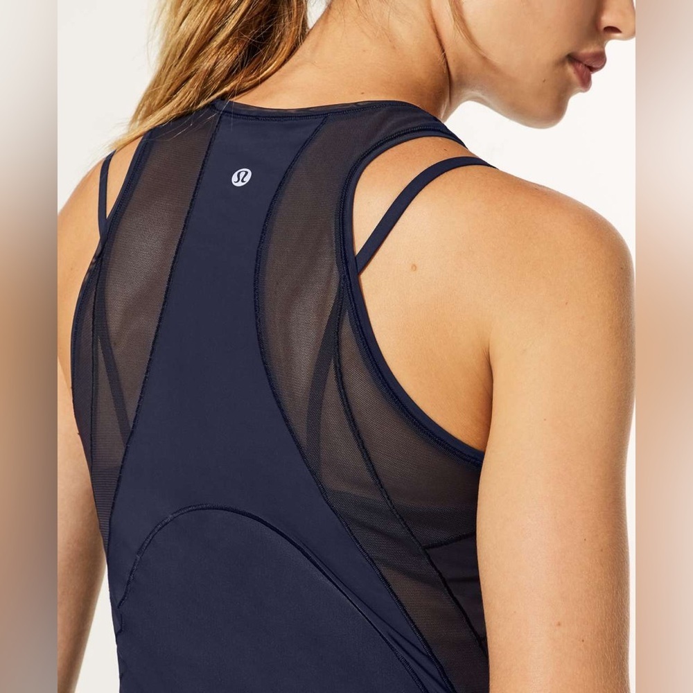 Lululemon Fresh In Mesh Tank Midnight Navy Women’s Size 2 - Picture 2 of 5